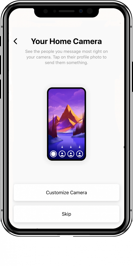 Custom home camera on app